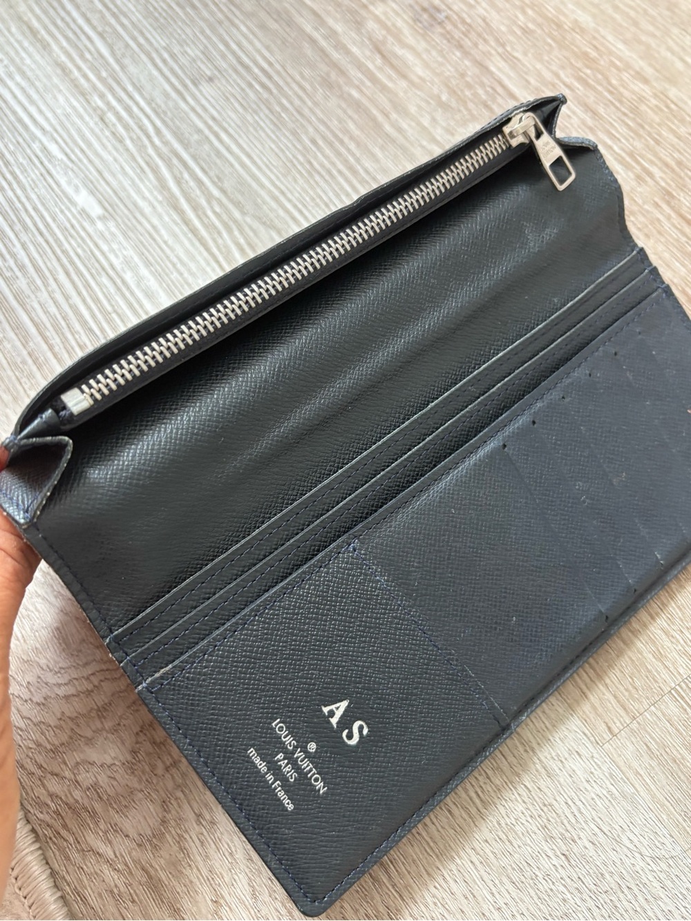 Louis Vuitton LV navy blue Leather Slim Wallet - Classic Bifold - Picture 4 of 6
